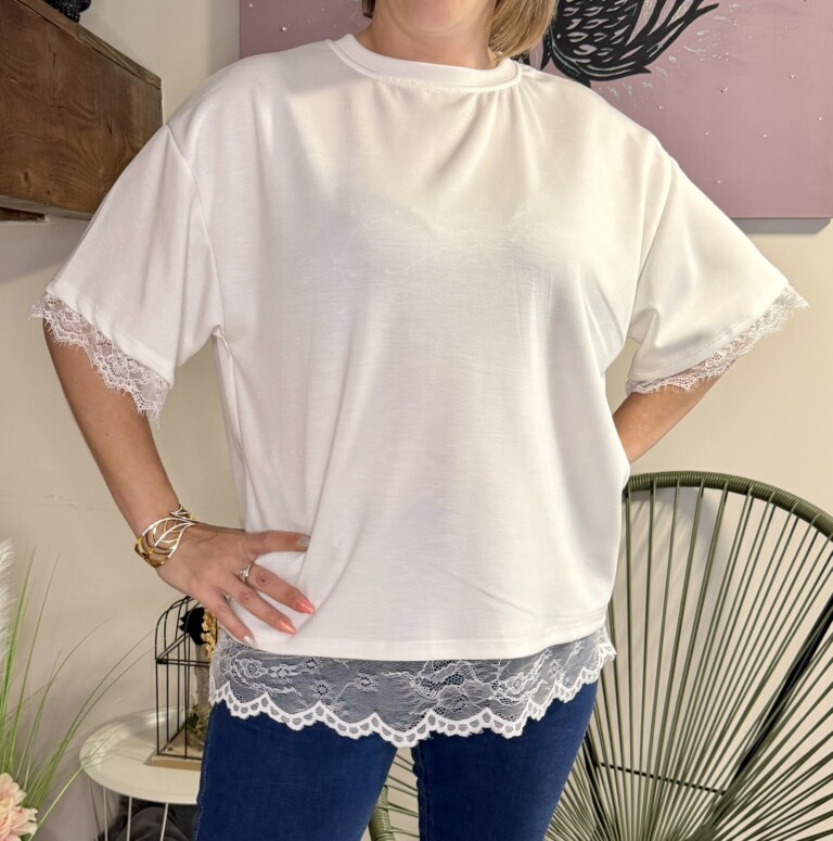 T-shirt dos dentelle Valeria blanc (1)